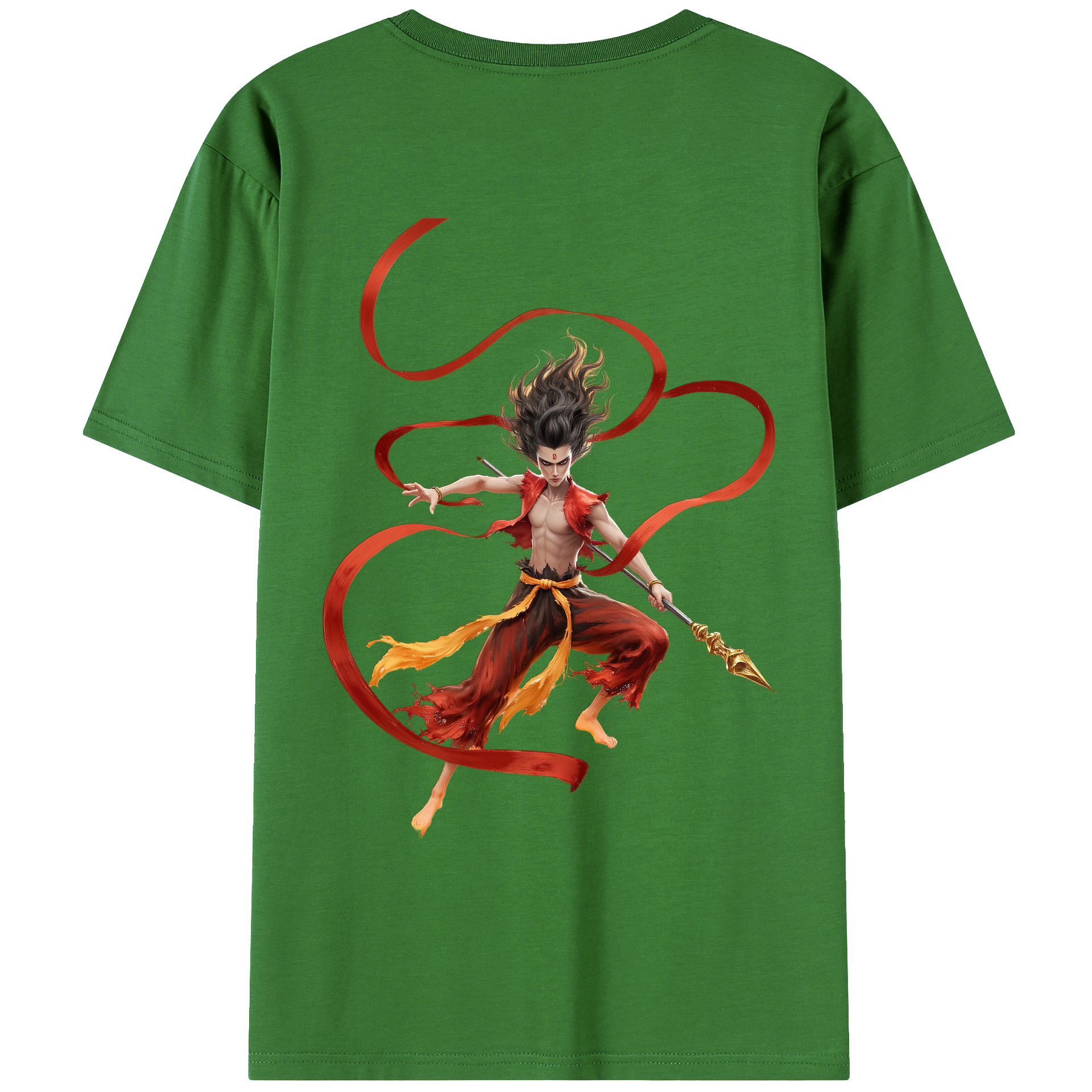 （画像用） Ne Zha 2 ナタ 魔童の大暴れ レディース半袖Tシャツ(バックプリント)